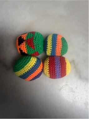 Kids Unbranded Toys One Size Multi-color Crocheted Juggling Balls. Hacky sak